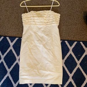 Lily Pulitzer Franco Strapless Seersucker Dress yellow
